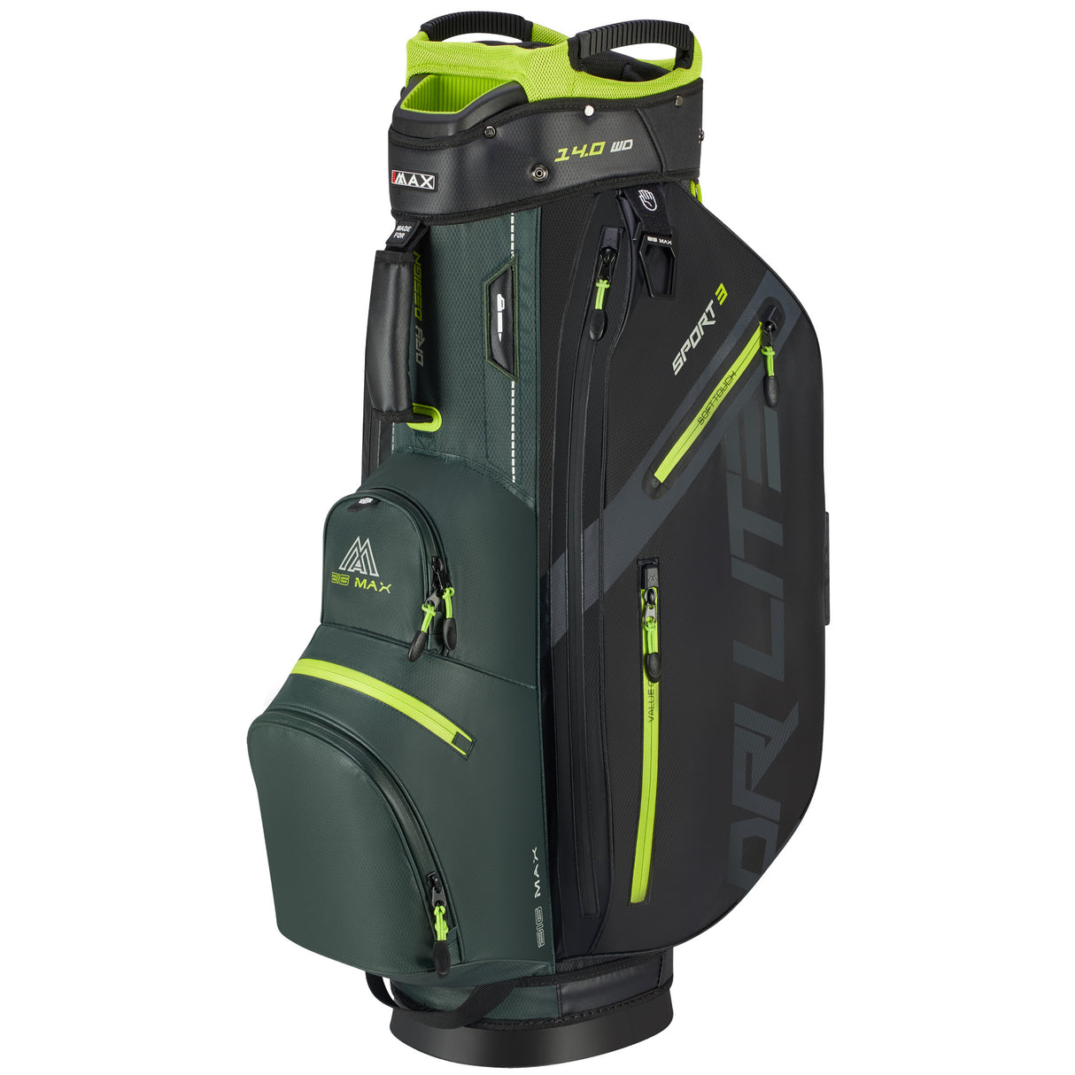 Big Max Dri Lite Sport 3 Waterproof Cartbag, Grün / Schwarz - Golflaedchen.de