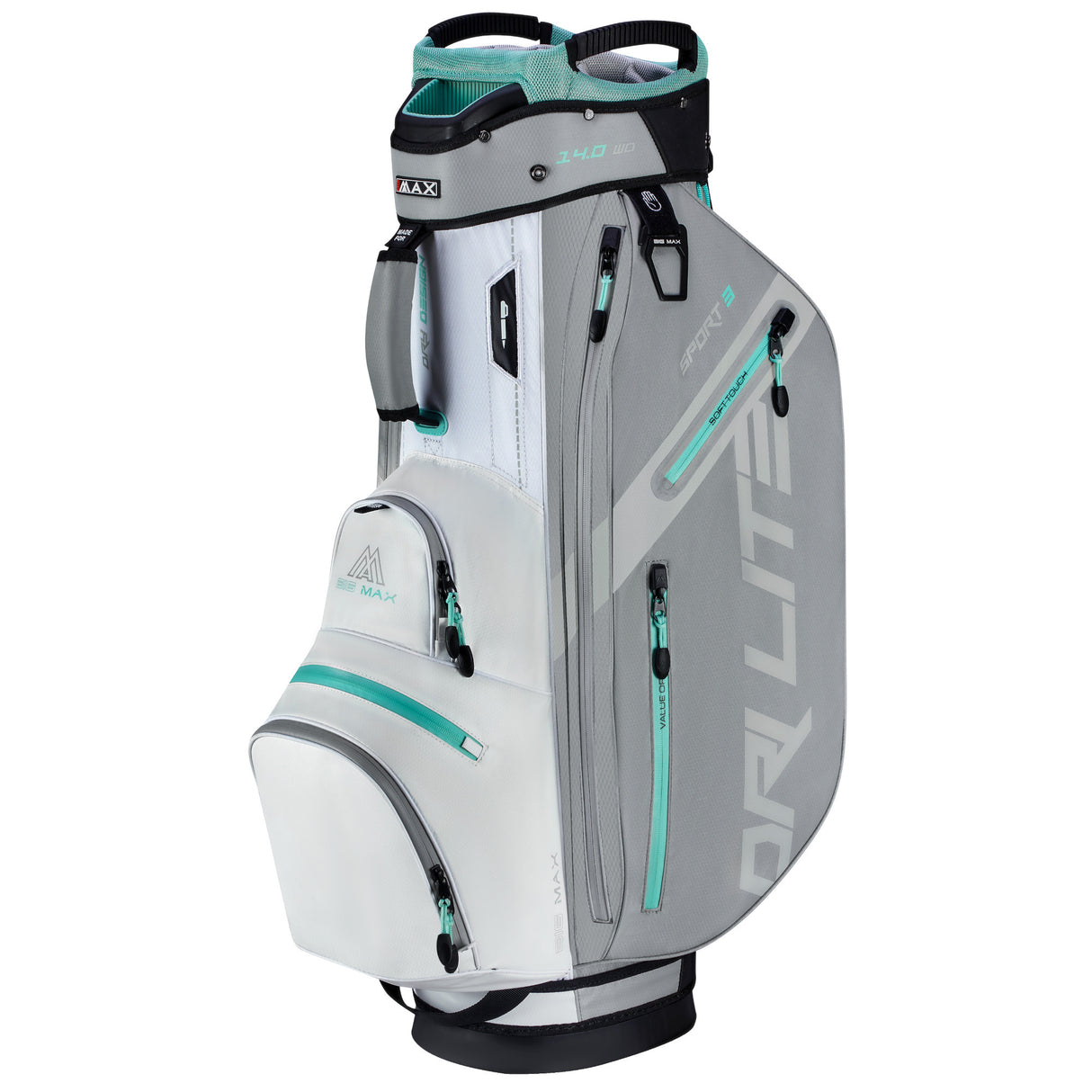 Big Max Dri Lite Sport 3 Waterproof Cartbag, Grau / Weiß / Mint - Golflaedchen.de