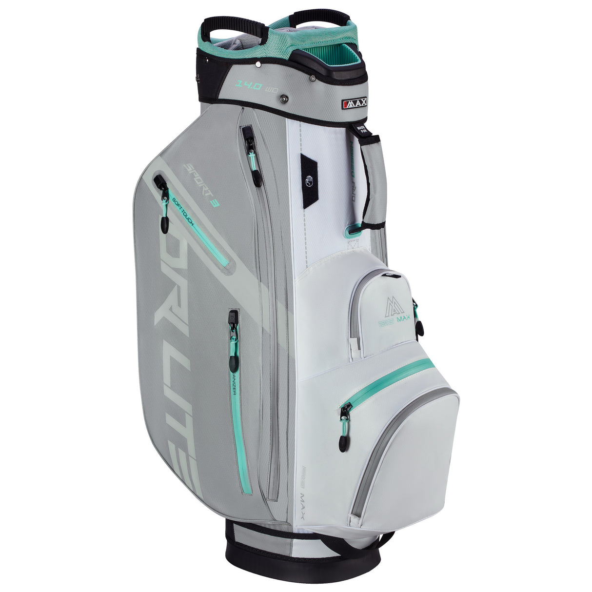 Big Max Dri Lite Sport 3 Waterproof Cartbag, Grau / Weiß / Mint - Golflaedchen.de