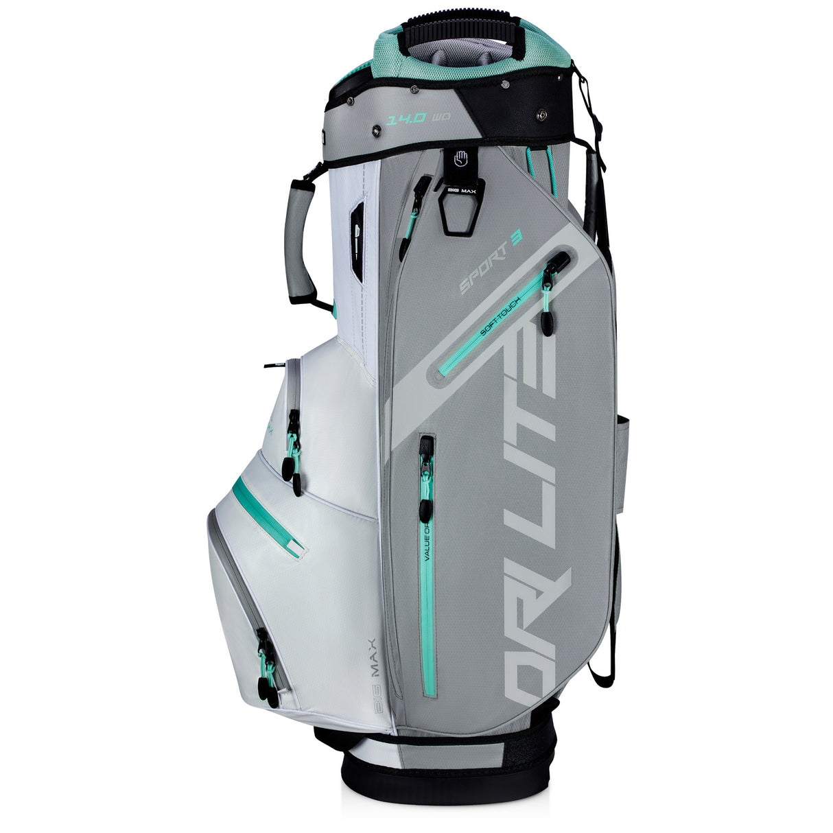 Big Max Dri Lite Sport 3 Waterproof Cartbag, Grau / Weiß / Mint - Golflaedchen.de