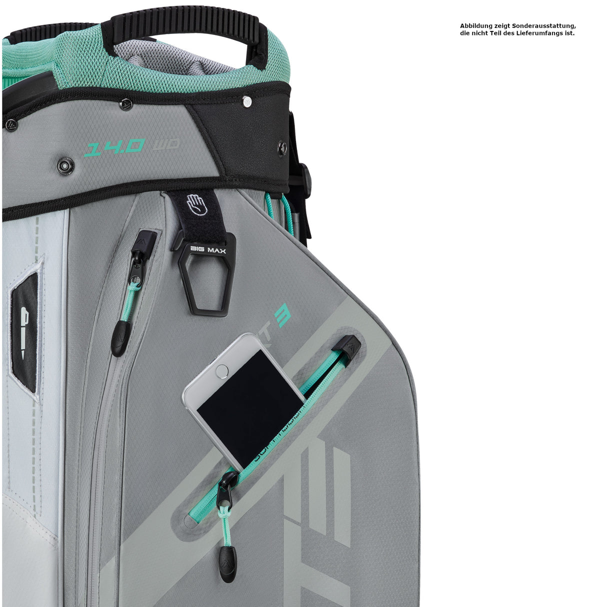 Big Max Dri Lite Sport 3 Waterproof Cartbag, Grau / Weiß / Mint - Golflaedchen.de