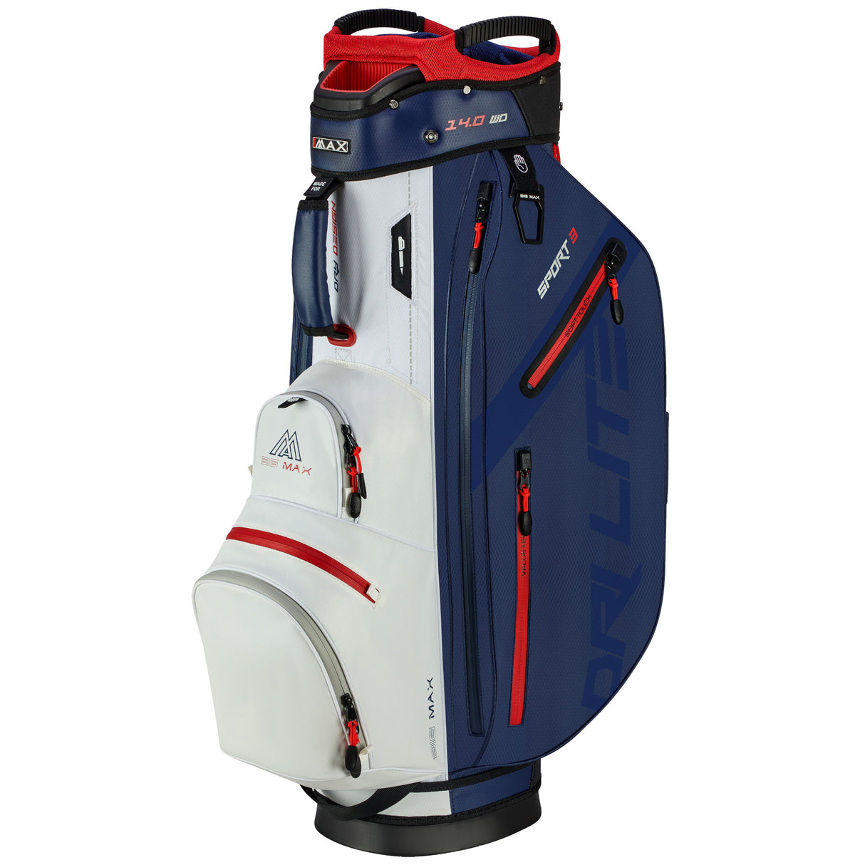 Big Max Dri Lite Sport 3 Waterproof Cartbag, Navy / Weiß / Rot - Golflaedchen.de