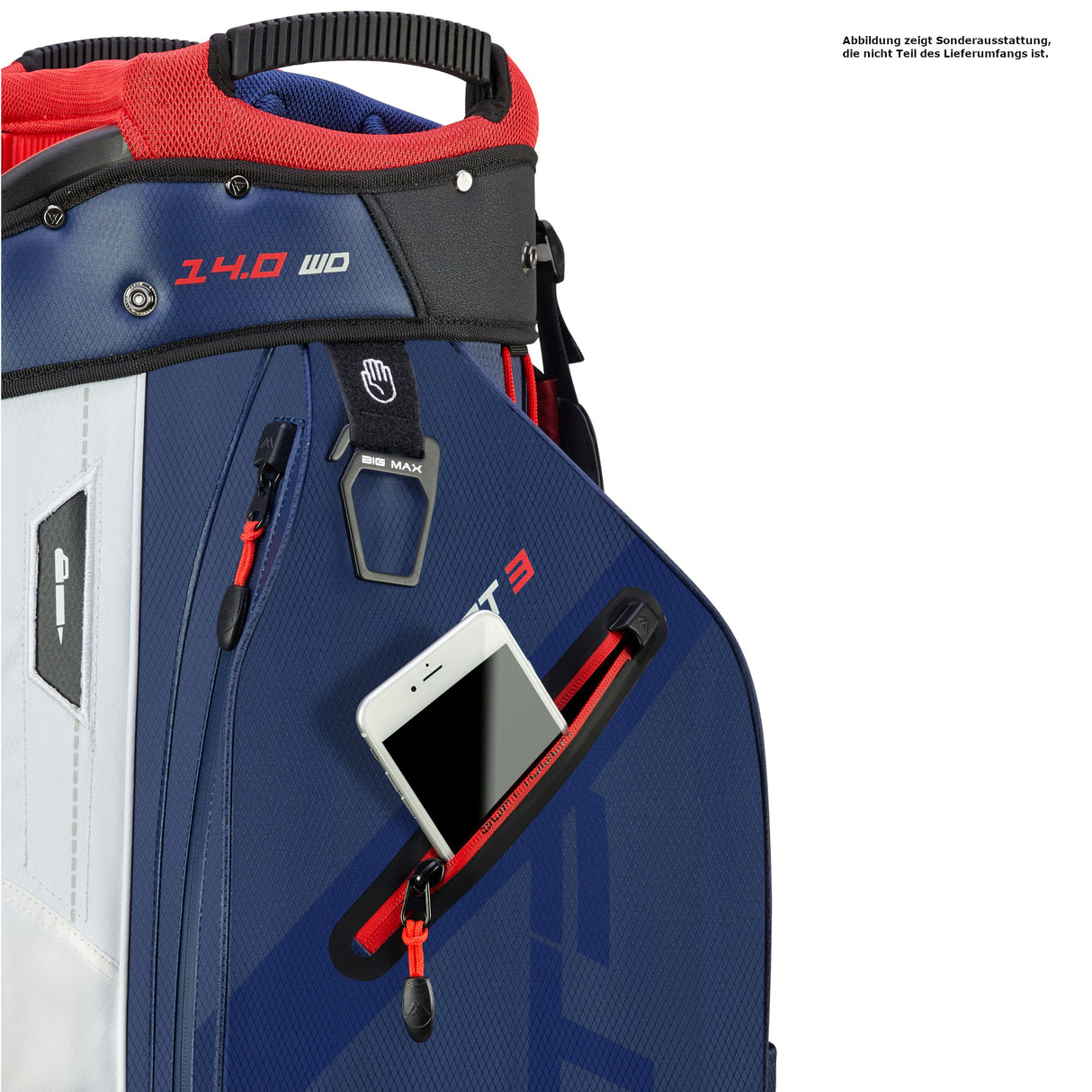 Big Max Dri Lite Sport 3 Waterproof Cartbag, Navy / Weiß / Rot - Golflaedchen.de