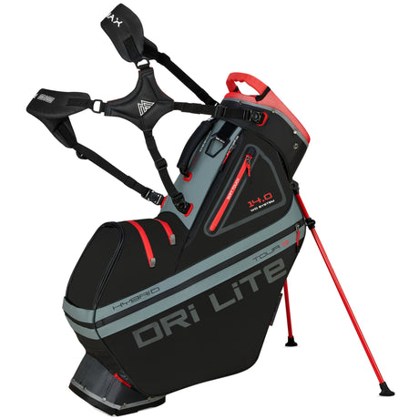 Big Max Dri Lite Hybrid Tour 2 Waterproof Standbag, Schwarz / Grau / Rot - Golflaedchen.de