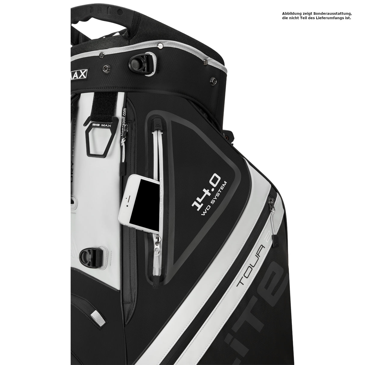 Big Max Dri Lite Hybrid Tour 2 Waterproof Standbag, Schwarz / Offwhite - Golflaedchen.de