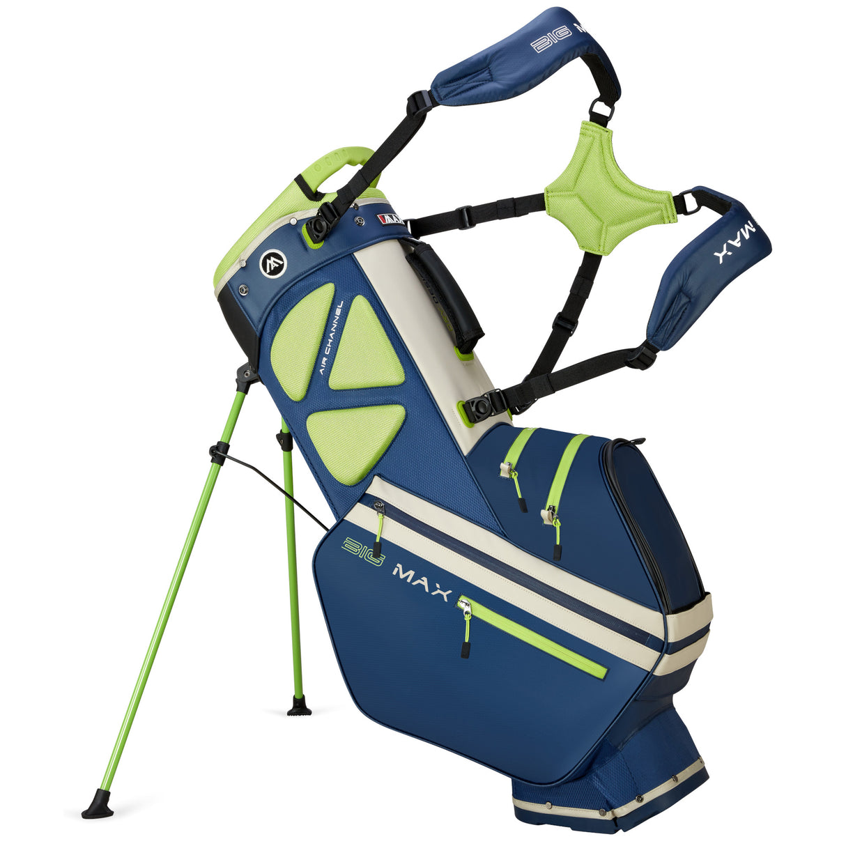 Big Max Dri Lite Hybrid Tour 2 Waterproof Standbag, Navy / Grün - Golflaedchen.de
