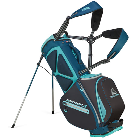 Big Max Dri Lite Feather 2 Waterproof Standbag, Blau / Grau / Aqua - Golflaedchen.de