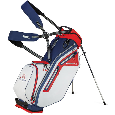 Big Max Dri Lite Feather 2 Waterproof Standbag, Blau / Rot / Weiß - Golflaedchen.de