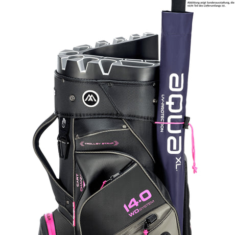 Big Max Dri Lite Silencio 3 Damen Cartbag, Schwarz / Grau / Fuchsia - Golflaedchen.de