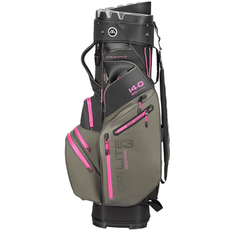 Big Max Dri Lite Silencio 3 Damen Cartbag, Schwarz / Grau / Fuchsia - Golflaedchen.de