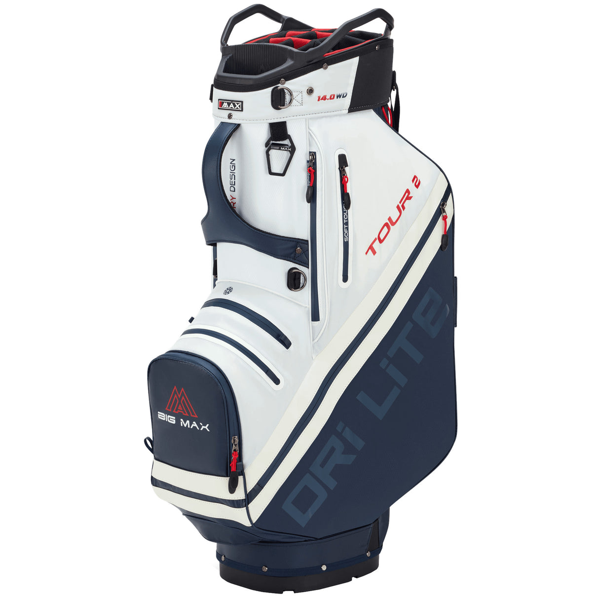 Big Max Dri Lite Tour 2 Waterproof Cartbag, Weiß / Navy - Golflaedchen.de