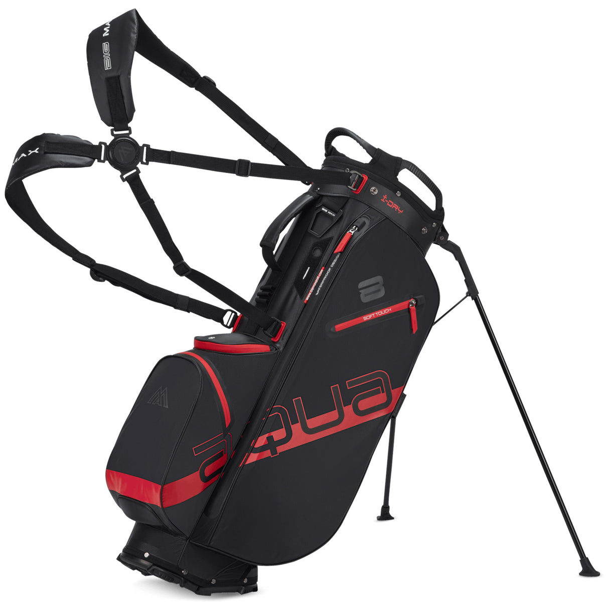 Big Max Aqua Eight H Waterproof Standbag, Schwarz / Rot - Golflaedchen.de