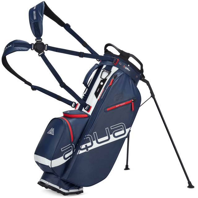 Big Max Aqua Eight H Waterproof Standbag, Navy / Weiß / Rot - Golflaedchen.de