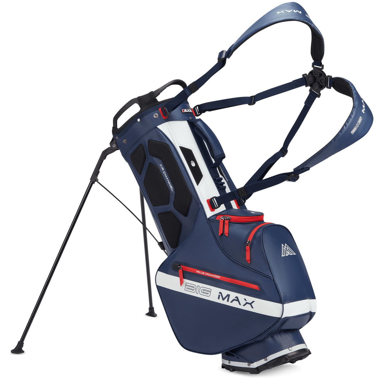 Big Max Aqua Eight H Waterproof Standbag, Navy / Weiß / Rot - Golflaedchen.de