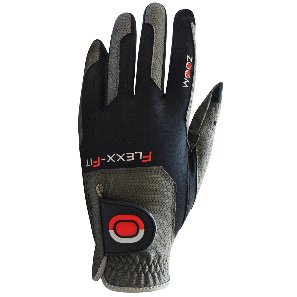 ZOOM Weather Golfhandschuh, Grau / Schwarz / Rot, Herren - Links getragen - Golflaedchen.de