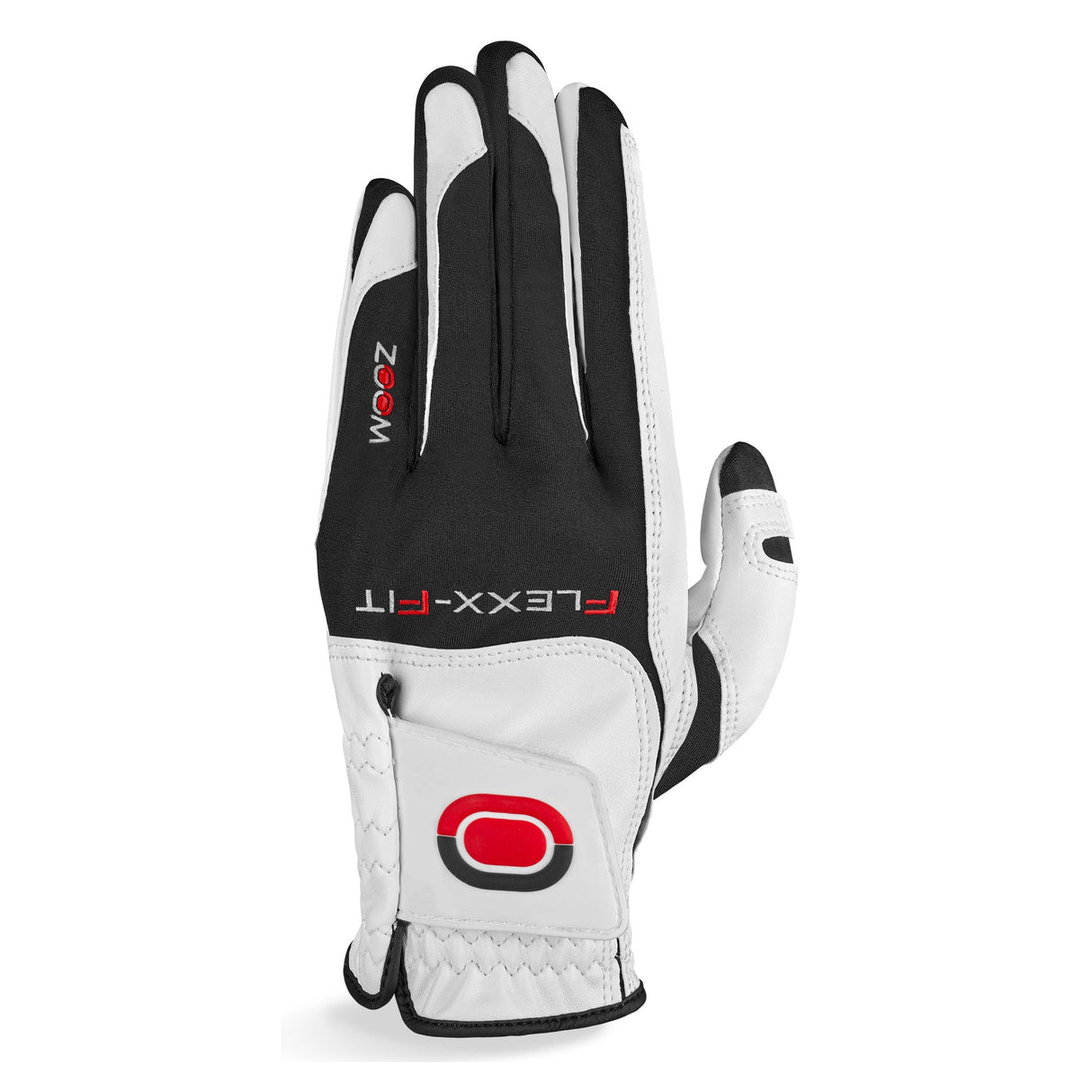 ZOOM Hybrid Golfhandschuh, Weiß / Schwarz / Rot, Herren - Links getragen - Golflaedchen.de