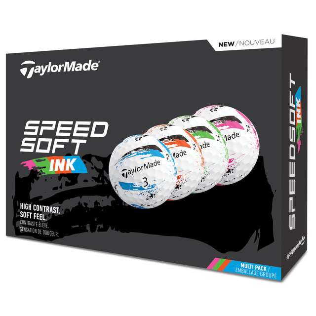 Taylor Made 2026 SpeedSoft INK Golfbälle, Multi - Color, 12 Stück - Golflaedchen.de