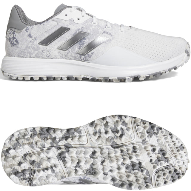 Adidas S2G SL Herren Golfschuhe, Weiß / Grau - Golflaedchen.de
