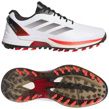 Adidas Adizero ZG 2026 Herren Golfschuhe, Weiß / Schwarz / Rot - Golflaedchen.de