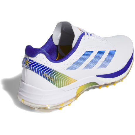 Adidas Adizero ZG 26 Herren Golfschuhe, Weiß / Blau / Gelb - Golflaedchen.de