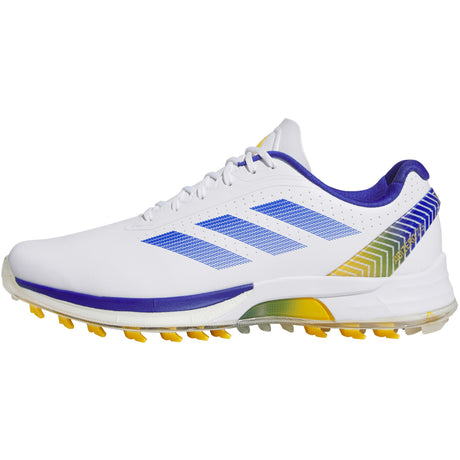 Adidas Adizero ZG 26 Herren Golfschuhe, Weiß / Blau / Gelb - Golflaedchen.de