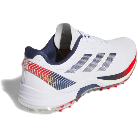 Adidas Adizero ZG Herren Golfschuhe 2026, Weiß / Blau / Rot - Golflaedchen.de