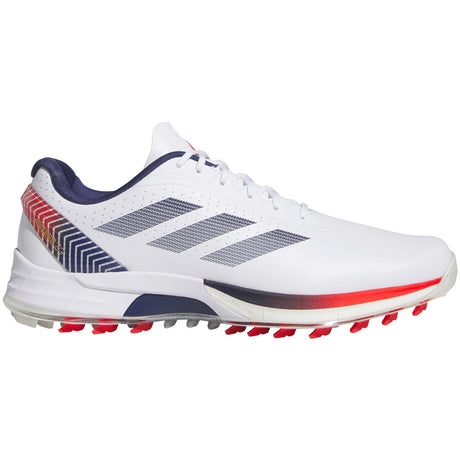 Adidas Adizero ZG Herren Golfschuhe 2026, Weiß / Blau / Rot - Golflaedchen.de