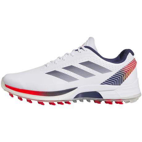Adidas Adizero ZG Herren Golfschuhe 2026, Weiß / Blau / Rot - Golflaedchen.de