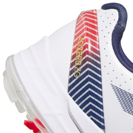 Adidas Adizero ZG Herren Golfschuhe 2026, Weiß / Blau / Rot - Golflaedchen.de