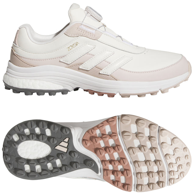 Adidas Zoysia BOA Damen Golfschuhe, Hellbraun / Weiß - Golflaedchen.de