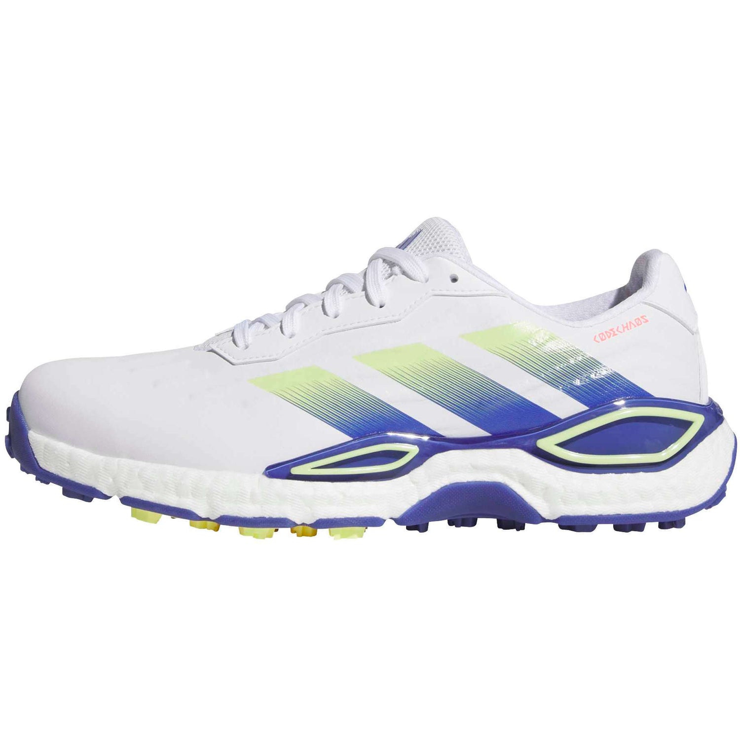 Adidas 2027 CodeChaos Herren Golfschuhe, Weiß / Gelb / Blau - Golflaedchen.de