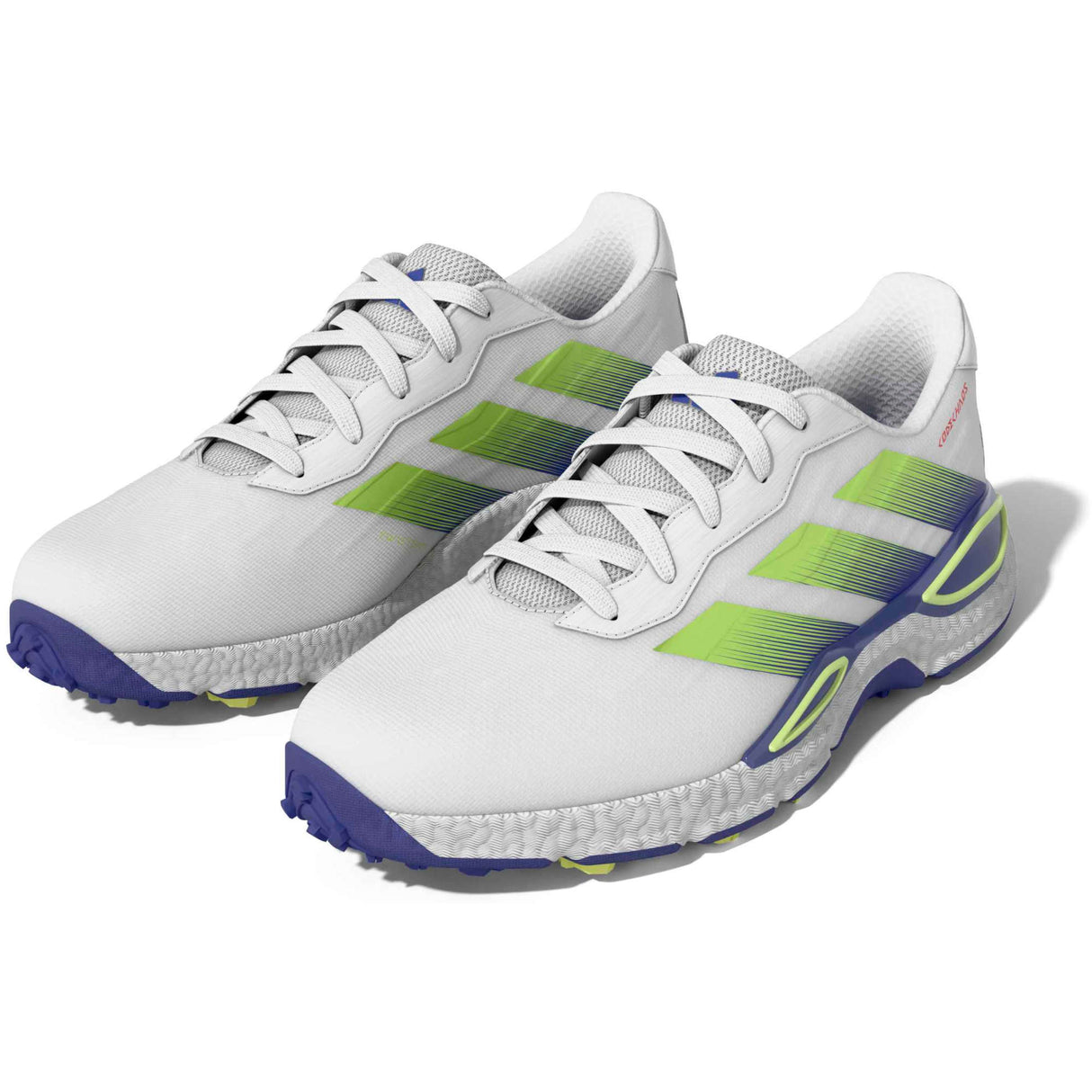 Adidas 2027 CodeChaos Herren Golfschuhe, Weiß / Gelb / Blau - Golflaedchen.de