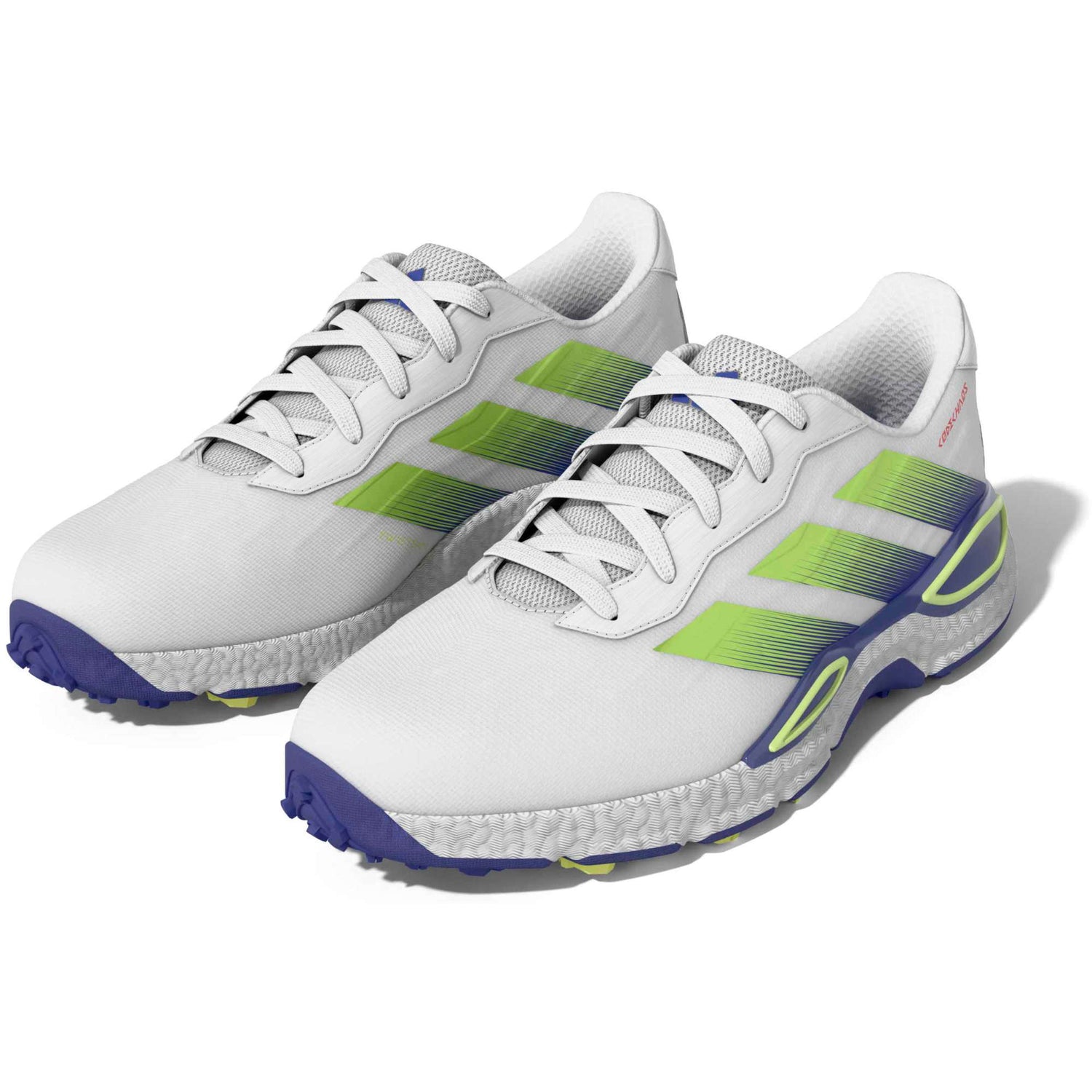 Adidas 2027 CodeChaos Herren Golfschuhe, Weiß / Gelb / Blau - Golflaedchen.de