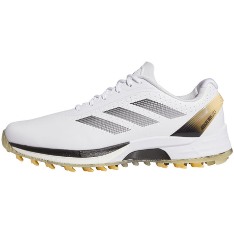 Adidas Adizero ZG Herren Golfschuhe, Weiß / Schwarz / Gold - Golflaedchen.de
