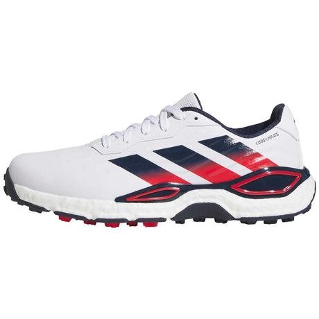 Adidas 2027 CodeChaos Herren Golfschuhe, Weiß / Blau / Rot - Golflaedchen.de