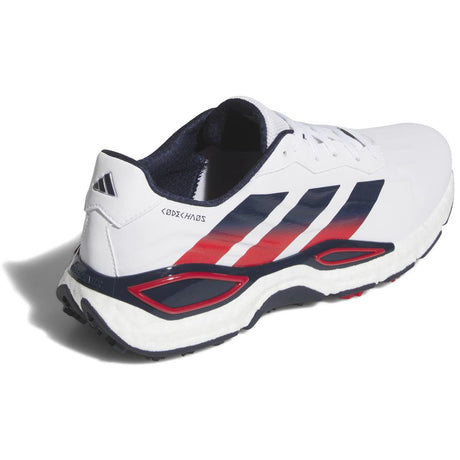 Adidas 2027 CodeChaos Herren Golfschuhe, Weiß / Blau / Rot - Golflaedchen.de
