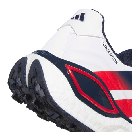 Adidas 2027 CodeChaos Herren Golfschuhe, Weiß / Blau / Rot - Golflaedchen.de