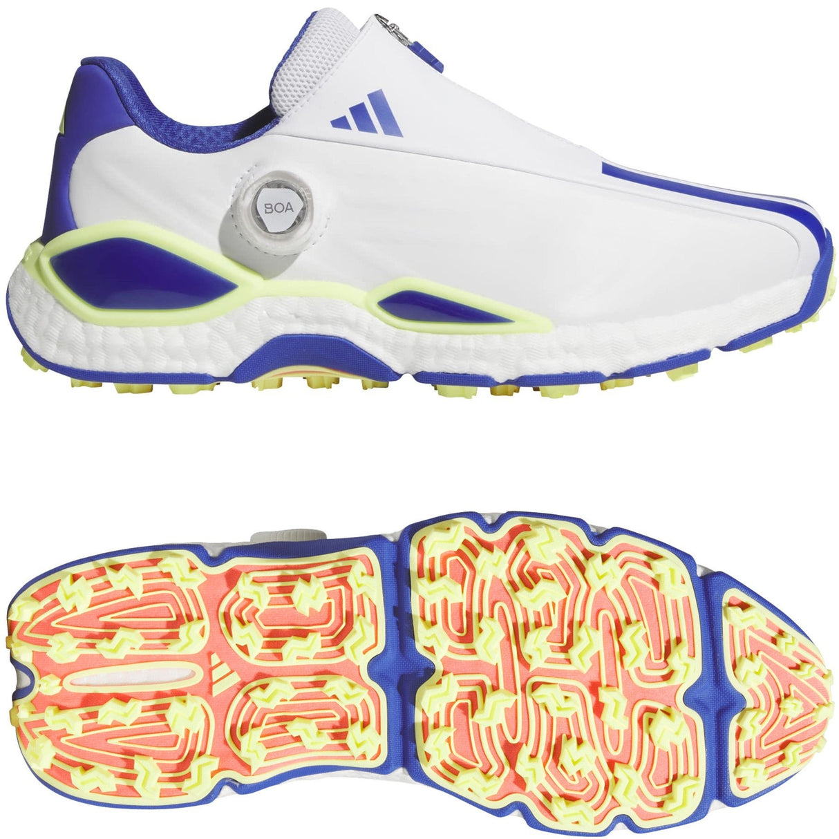 Adidas 2027 ChodeChaos BOA Herren Golfschuhe, Weiß / Blau - Golflaedchen.de