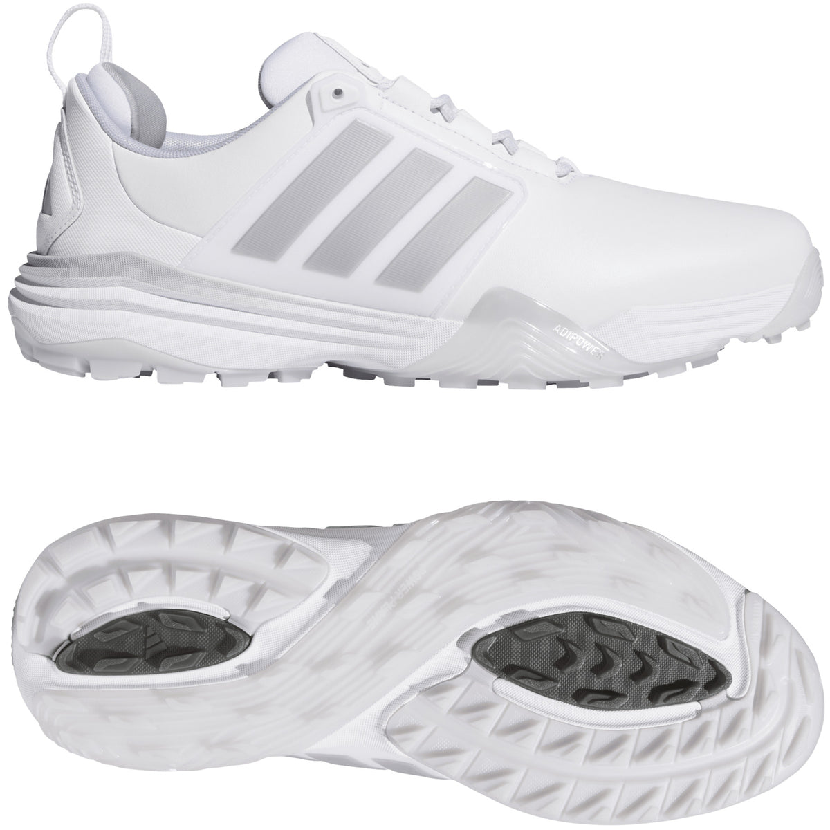Adidas Adipower SL Herren Golfschuhe, Weiß / Silbergrau - Golflaedchen.de