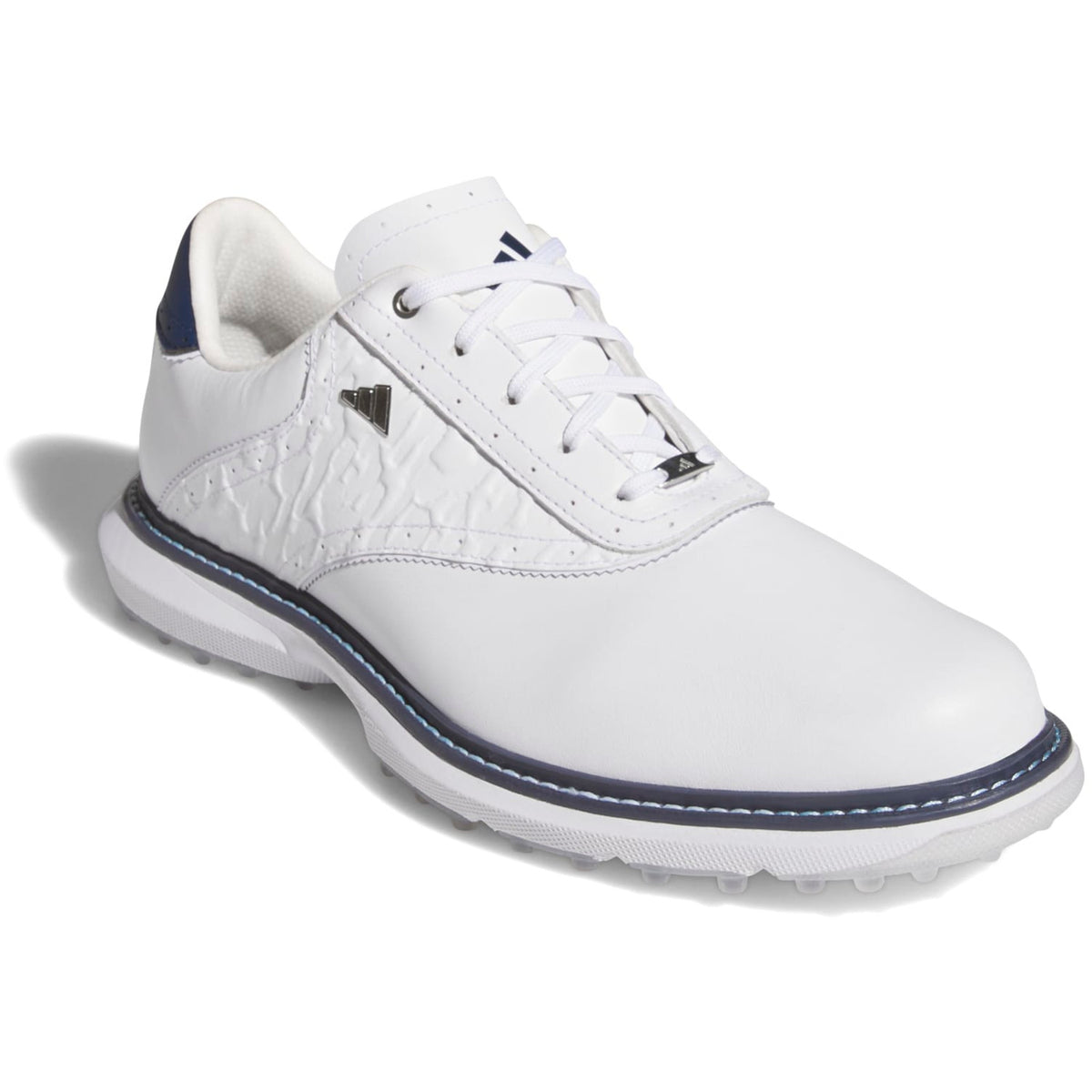 Adidas MC70 SL Spikeless Herren Golfschuhe, Weiß / Navy - Golflaedchen.de
