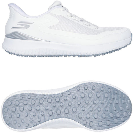 Skechers 2026 Flight Damen Golfschuhe, Weiß / Silbergrau - Golflaedchen.de