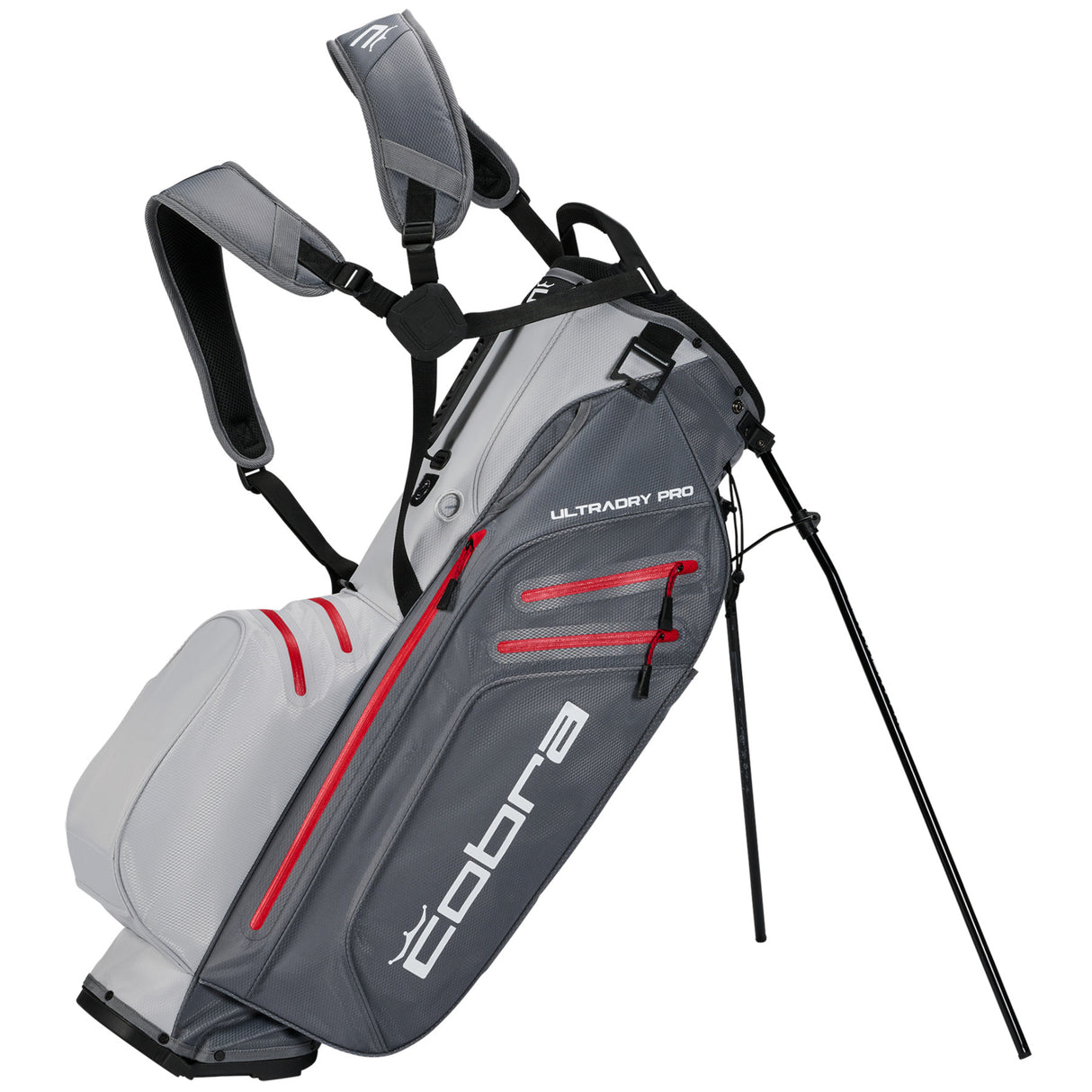 Cobra 2025 Ultradry Pro Waterproof Standbag, Grau / Rot - Golflaedchen.de