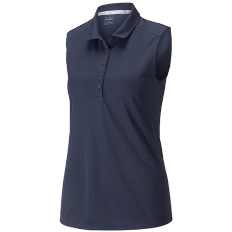 Puma Golf Gamer Damen Kurzarm Polo, Navy - Golflaedchen.de