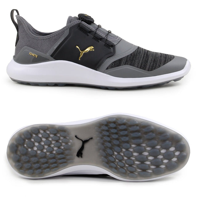 Puma IGNITE NXT Disc Herren Golfschuhe, Dunkelgrau / Schwarz - Golflaedchen.de