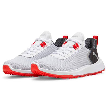 Puma Fusion Crush Sport Junior Kinder Golfschuhe, Weiß / Grau / Rot - Golflaedchen.de