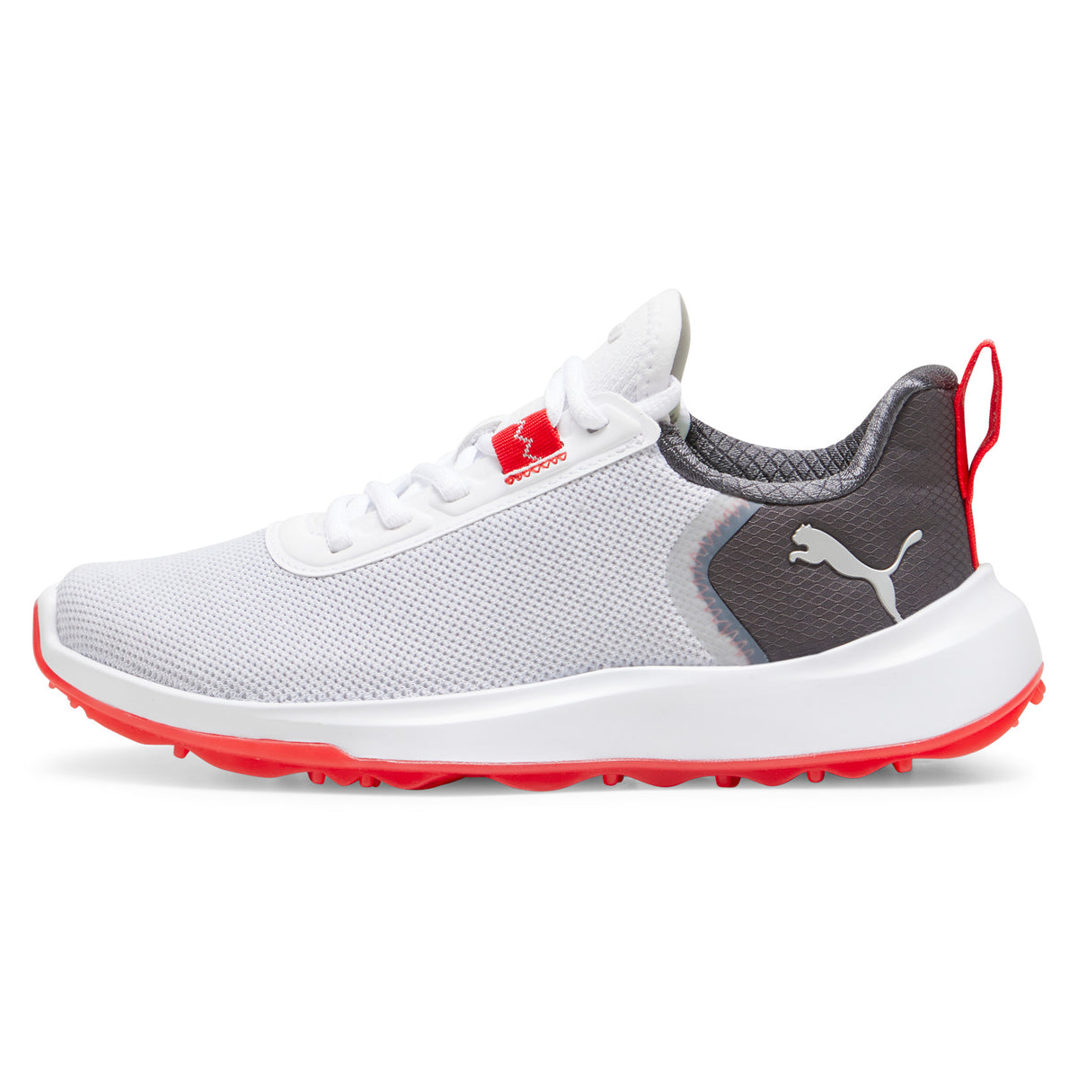 Puma Fusion Crush Sport Junior Kinder Golfschuhe, Weiß / Grau / Rot - Golflaedchen.de