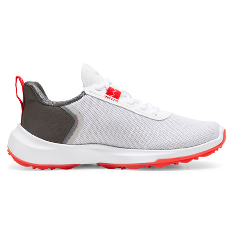 Puma Fusion Crush Sport Junior Kinder Golfschuhe, Weiß / Grau / Rot - Golflaedchen.de