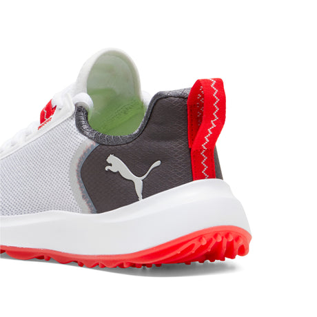 Puma Fusion Crush Sport Junior Kinder Golfschuhe, Weiß / Grau / Rot - Golflaedchen.de