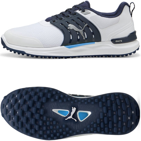 Puma IGNITE Elevate 2 Herren Golfschuhe, Weiß / Navy - Golflaedchen.de