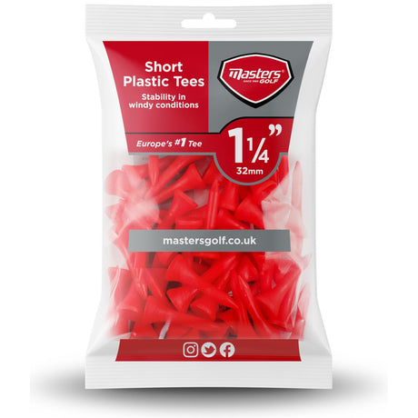Masters Plastik Tees, 50 Stück, 1 1/4", Rot - Golflaedchen.de